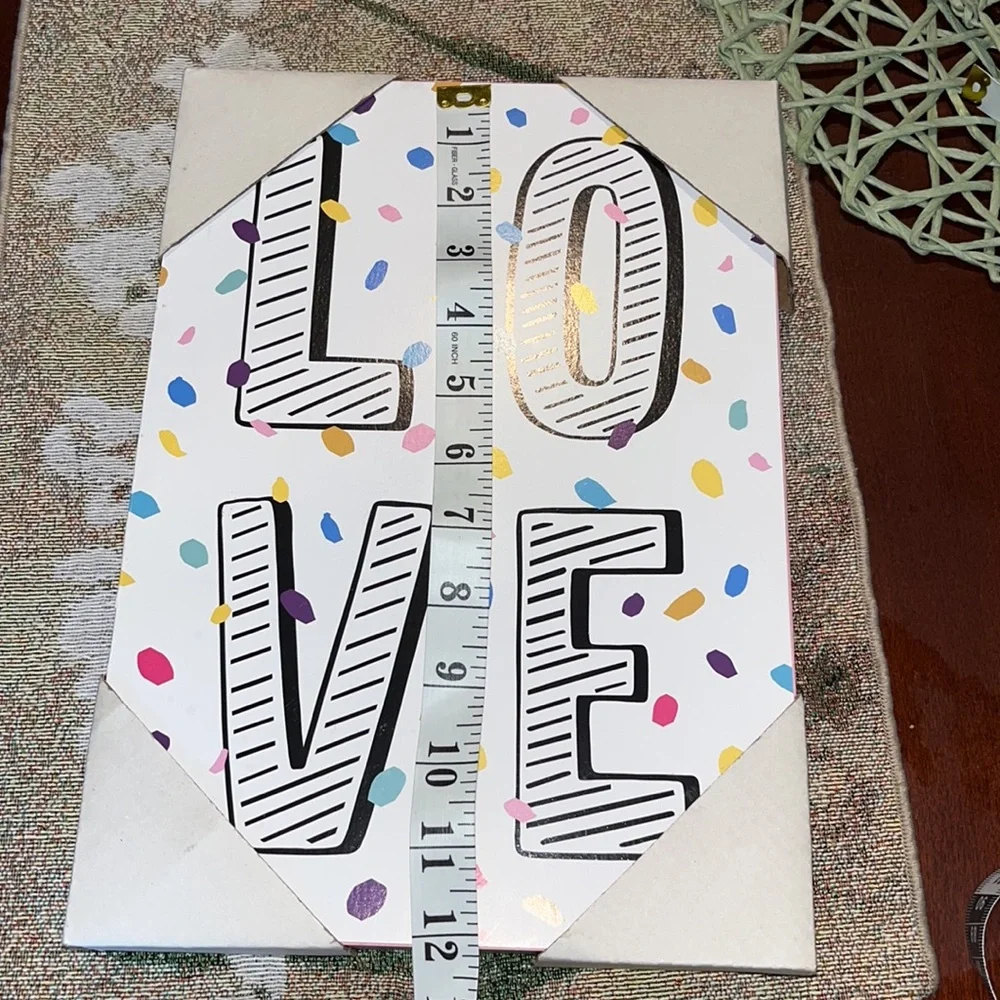 Confetti “LOVE” Sign New in Packaging 8.5” x 12” NWT